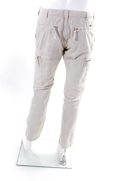 JW Brine Mens Cotton Button Closure Zip Fly Skinny Cargo Pants Beige Size 50