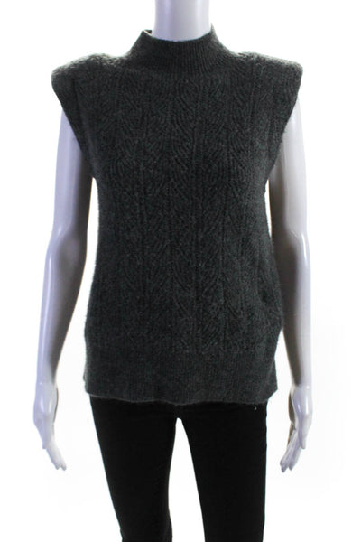 L'Agence Womens Turtleneck Pullover Shell Sweater Gray Size Extra Small
