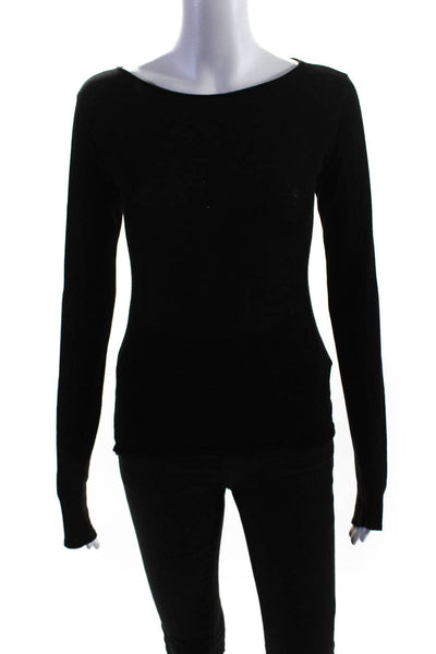 DL1961 Womens Long Sleeves Pullover Sweater Black Wool Blend Size Extra Small