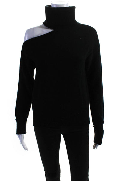 Paige Black Label Womens Turtleneck Sweater Black Wool Size Extra Small