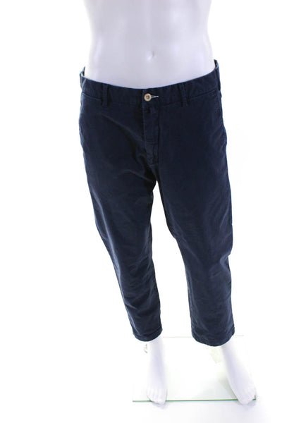 Gant Men's Flat Front Straight Leg Pockets Chino Pant Navy Blue Size 34