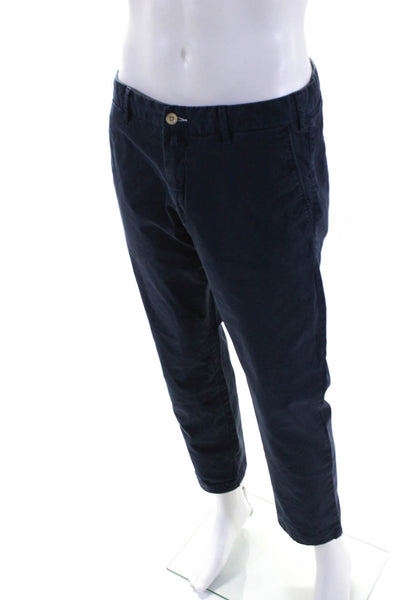 Gant Men's Flat Front Straight Leg Pockets Chino Pant Navy Blue Size 34
