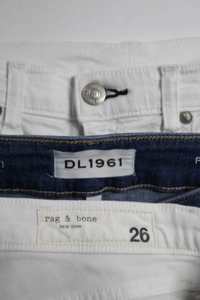 Rag & Bone DL1961 Womens Mid Rise Skinny Jeans Blue White Size 24 27 26 Lot 3