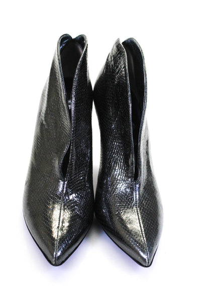 D&G Dolce & Gabbana Womens Leather Sculpted Heels Pumps Gray Size 38 8