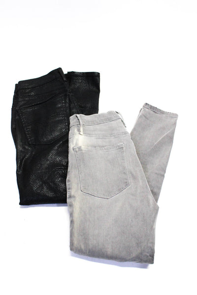 Levis Frame Womens Cotton Animal Print Skinny Leg Pants Black Size 27 28 Lot 2
