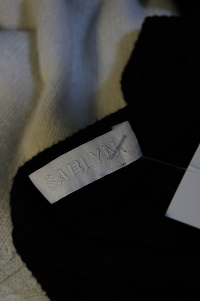 Sablyn Womens Black Ribbed Knit Crew Neck Long Sleeve Shirt Top Size XS