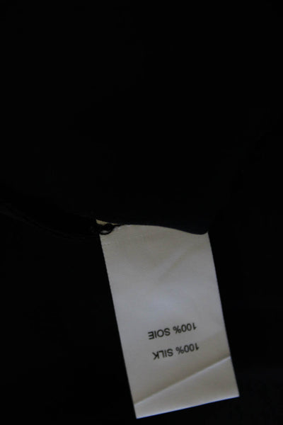 Ramy Brook Womens Silk Crepe Mesh Collar Sleeveless Blouse Top Black Size XXS