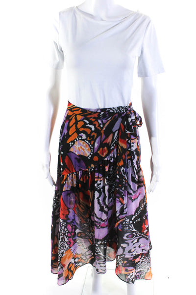 Hutch Womens Multicolor Printed Lined Midi Wrap Skirt Size XS
