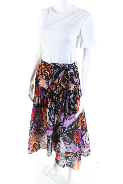 Hutch Womens Multicolor Printed Lined Midi Wrap Skirt Size XS