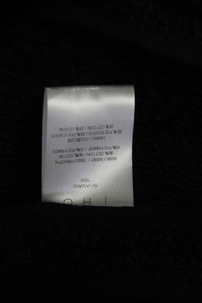 IRO Womens Black Cotton Textured Open Long Sleeve Cardigan Sweater Top Size 34
