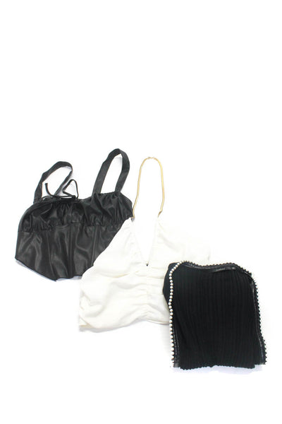 Zara Bershka Women's Crop Tops Embellished Cardigan White Black Size XS S Lot 3