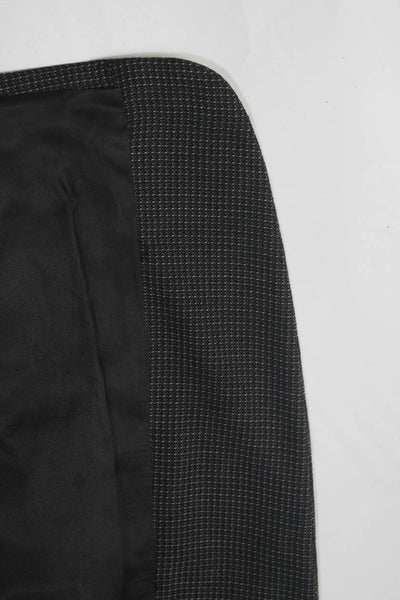 CK Calvin Klein Mens Wool Textured Three Button Blazer Jacket Black Size 42 C