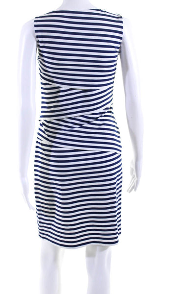 J. Mclaughlin Womens Striped Print Sleeveless Tank Dress Blue White Size XS