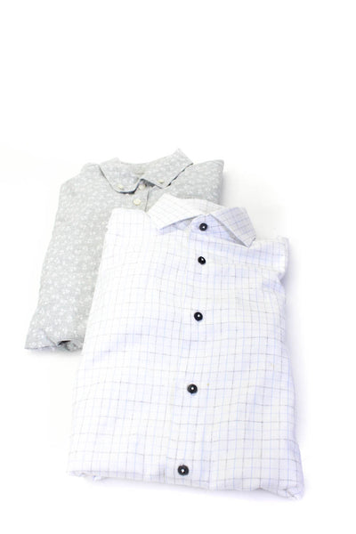 Club Monaco Taccaliti Mens Cotton Floral Button Up Shirts Gray Size XS S Lot 2