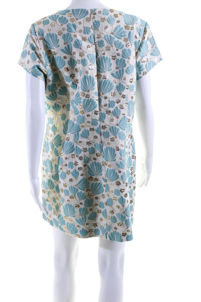 J. Mclaughlin Women's Cap Sleeve Printed V Neck Shift Dress Multicolor Size 12