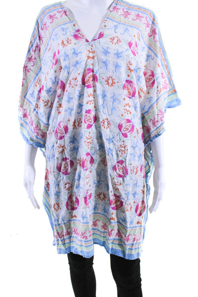 J. Mclaughlin Women's Printed V Neck Linen Poncho Multicolor Size XS/S