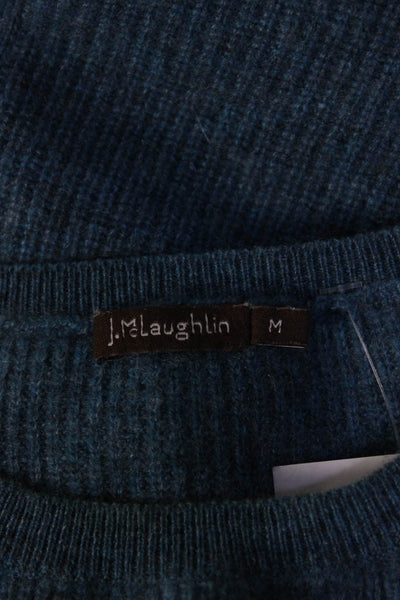 J. Mclaughlin Women's Cashmere Drop Shoulder Pullover Sweater Blue Size M