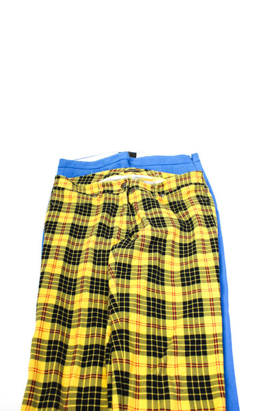 J Crew J. Mclaughlin Women's Mid Rise Pants Blue Yellow Size 2 6 Lot 2