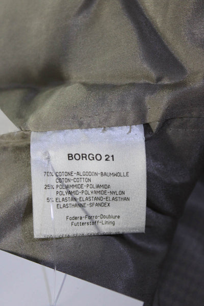Giorgio Armani Womens Notched Lapel Argyle Blazer Jacket Black White Size IT 42