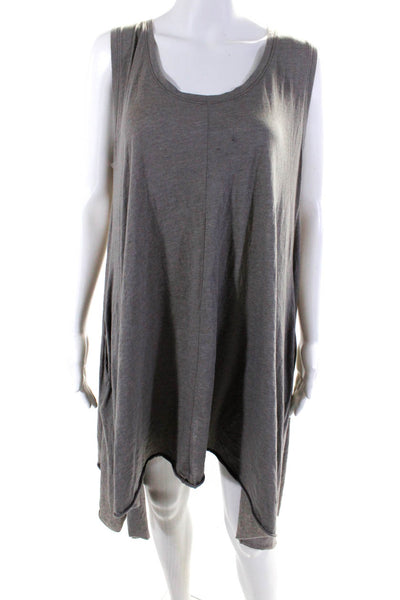 Oak Womens Sleeveless Scoop Neck Pullover Midi Tank Top Dress Gray Size M