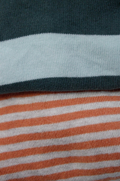Wallace Lacoste Womens Striped Sweaters Gray Orange Blue Size Large 36 Lot 2