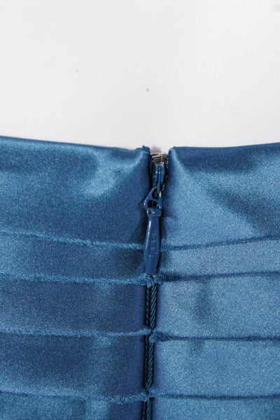 BCBGMAXAZRIA Women's Sleeveless V Neck Layered Mini Dress Blue Size 4