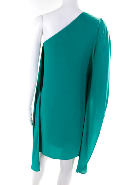 BCBGMAXAZRIA Women's Satin One Shoulder Mini Dress Blue Size XXS