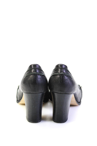 Michael Michael Kors Womens Black Embellished Block Heel Loafer Shoes Size 6.5M