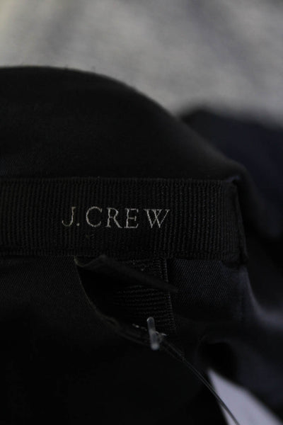 J Crew Womens Wool Darted Back Zipped Short Sleeve Midi Dress Navy Size 6