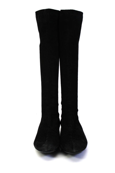 Robert Clergerie Womens Black Suede Knee High Boots Shoes Size 9