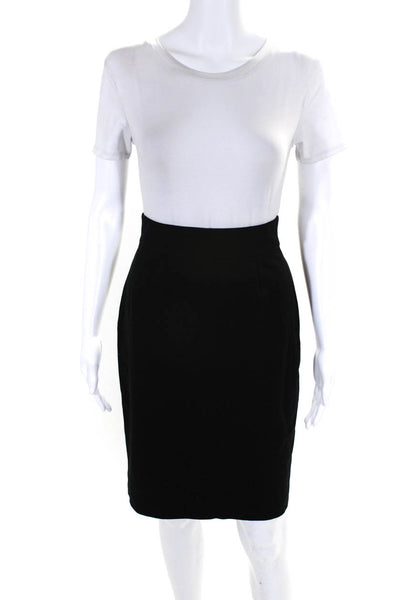 Elie Tahari Womens Back Split Zip Up Knee Length Pencil Skirt Black Size S