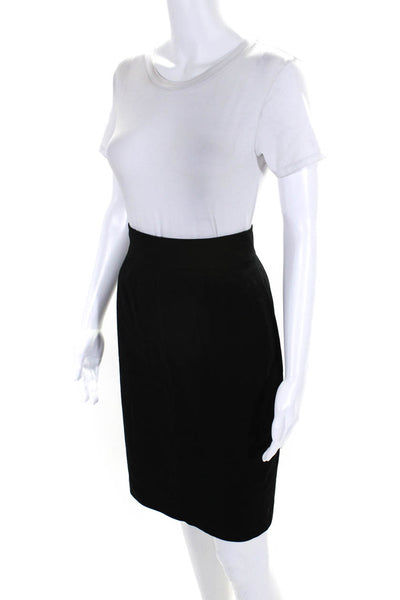 Elie Tahari Womens Back Split Zip Up Knee Length Pencil Skirt Black Size S