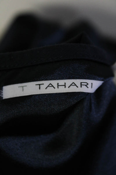 Tahari Womens Round Neck Sleeveless Knee Length Zip Up Dress Navy Size 8
