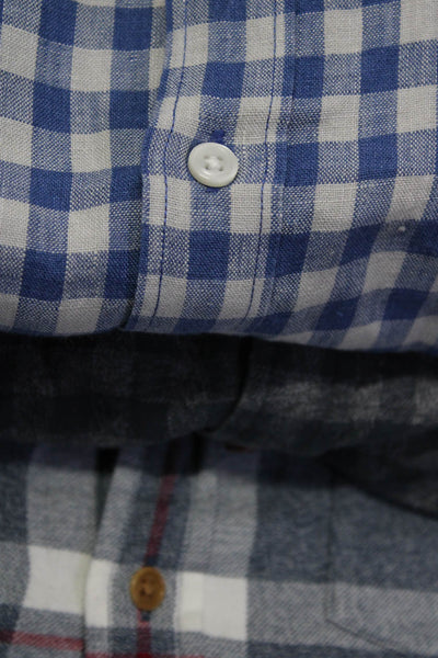 J Crew Men's Cotton Plaid Casual Slim Fit Button Down Shirt Gray Size M, Lot 3