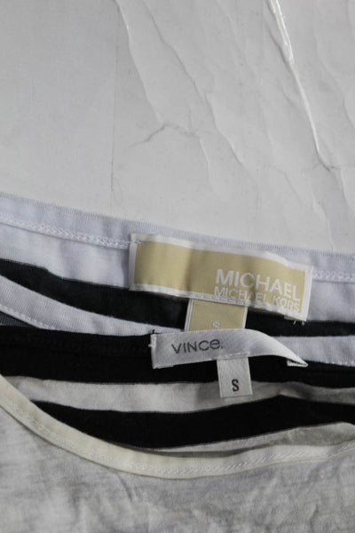 Michael Michael Kors Vince Womens Striped Print Pullover Tops White Size S Lot 2