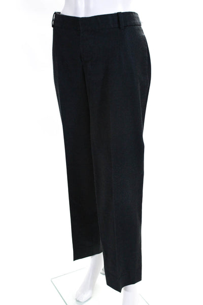 Chloe Womens Silk Woven Slim Straight Flat Front Dress Pants Dark Blue Size 40