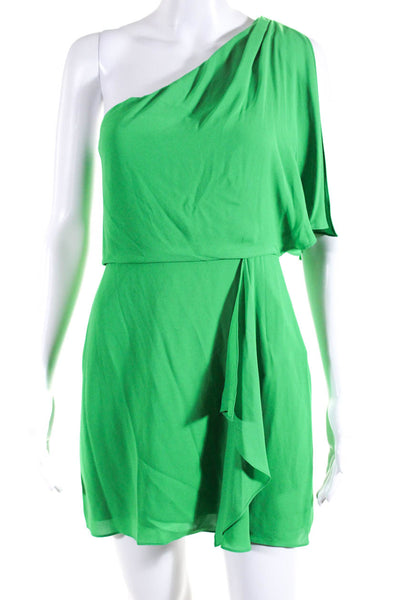 BCBGMAXAZRIA Women's One Shoulder Mini Dress Green Size S