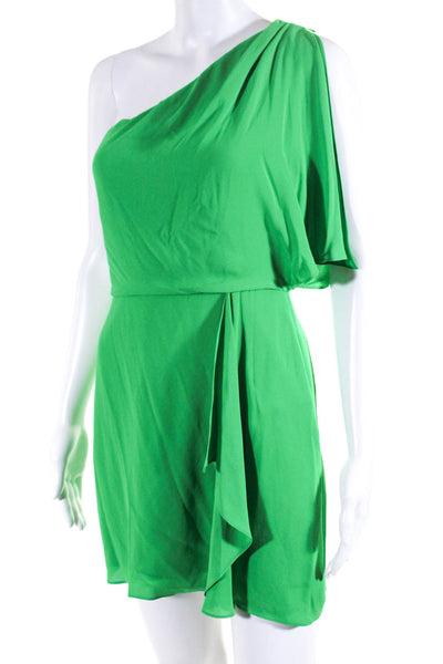 BCBGMAXAZRIA Women's One Shoulder Mini Dress Green Size S