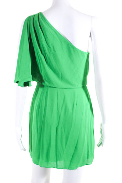 BCBGMAXAZRIA Women's One Shoulder Mini Dress Green Size S