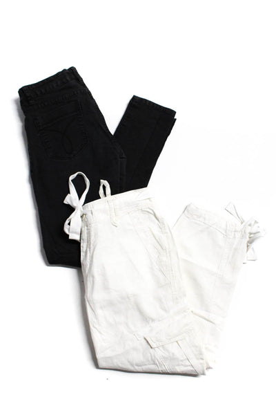 Calvin Klein Jeans Women's Skinny Jeans Cargo Pants Black White Size 4 Lot 2