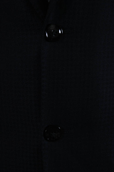 Lab Pal Zileri Mens Houndstooth Jacquard Two Button Blazer Jacket Navy Size 42