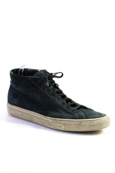 Common Projects Mens Original Achilles High Top Sneakers Navy Blue Suede Size 11