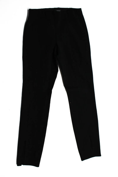 Theory Womens Side Zip Ankle Slit Top Stitch Dress Pants Black Size P 2 Lot 2