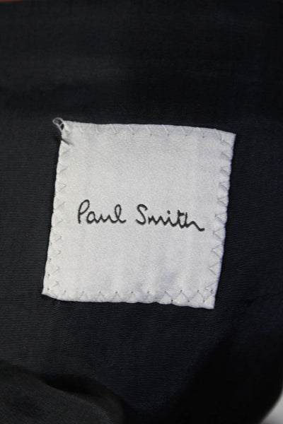 Paul Smith Mens Notch Collar Long Sleeve Button Up Suit Jacket Black Size 40