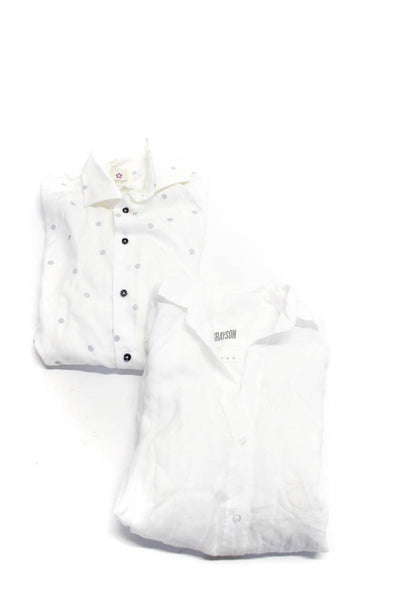 Grayson Altemflower Mens Long Sleeves Button Down Shirts White Size 3 Lot 2