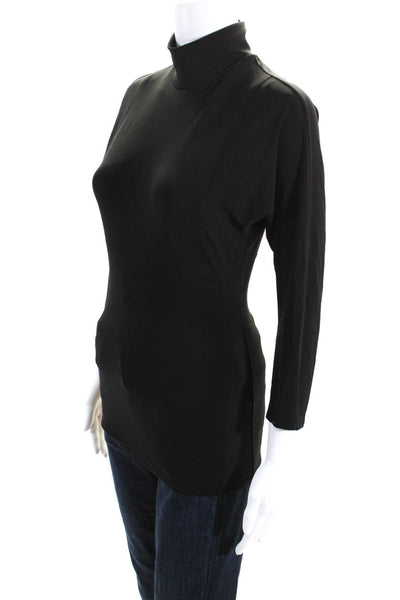 Tracy Reese Womens Black Peep Back Turtleneck Long Sleeve Blouse Top Size S