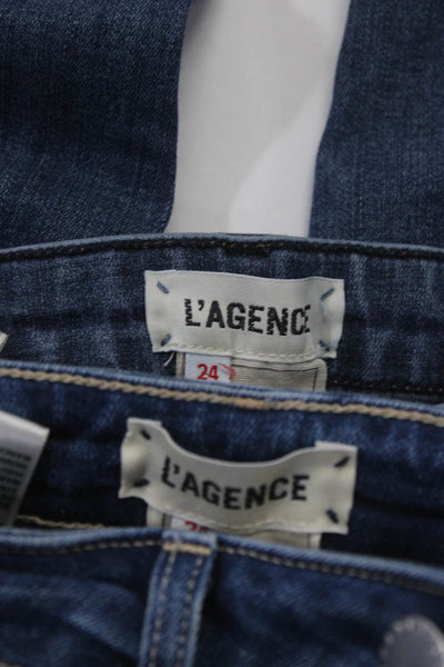 L' Agence Womens Margot High Rise New Vintage Skinny Jeans Blue Size 24 Lot 2