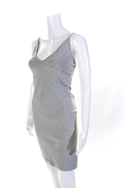 Preen By Thornton Bregazzi Womens Jersey V Neck Sheath Dress Gray Size Medium