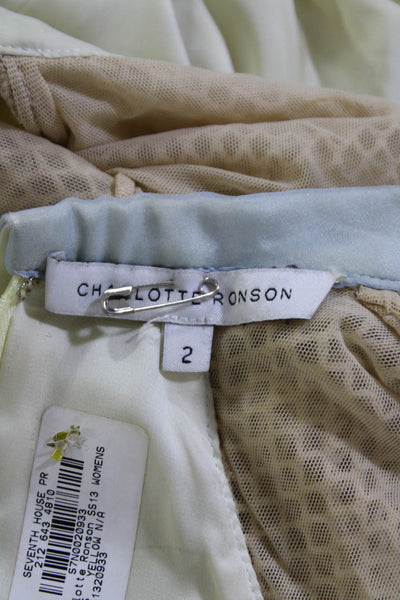 Charlotte Ronson Womens Collared Striped Sheath Dress Blue Yellow Size 2 Lot 2