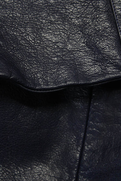 Charlotte Ronson Womens Faux Leather Top Blouse Cape Set Blue Size 2 Lot 2